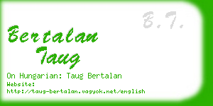 bertalan taug business card